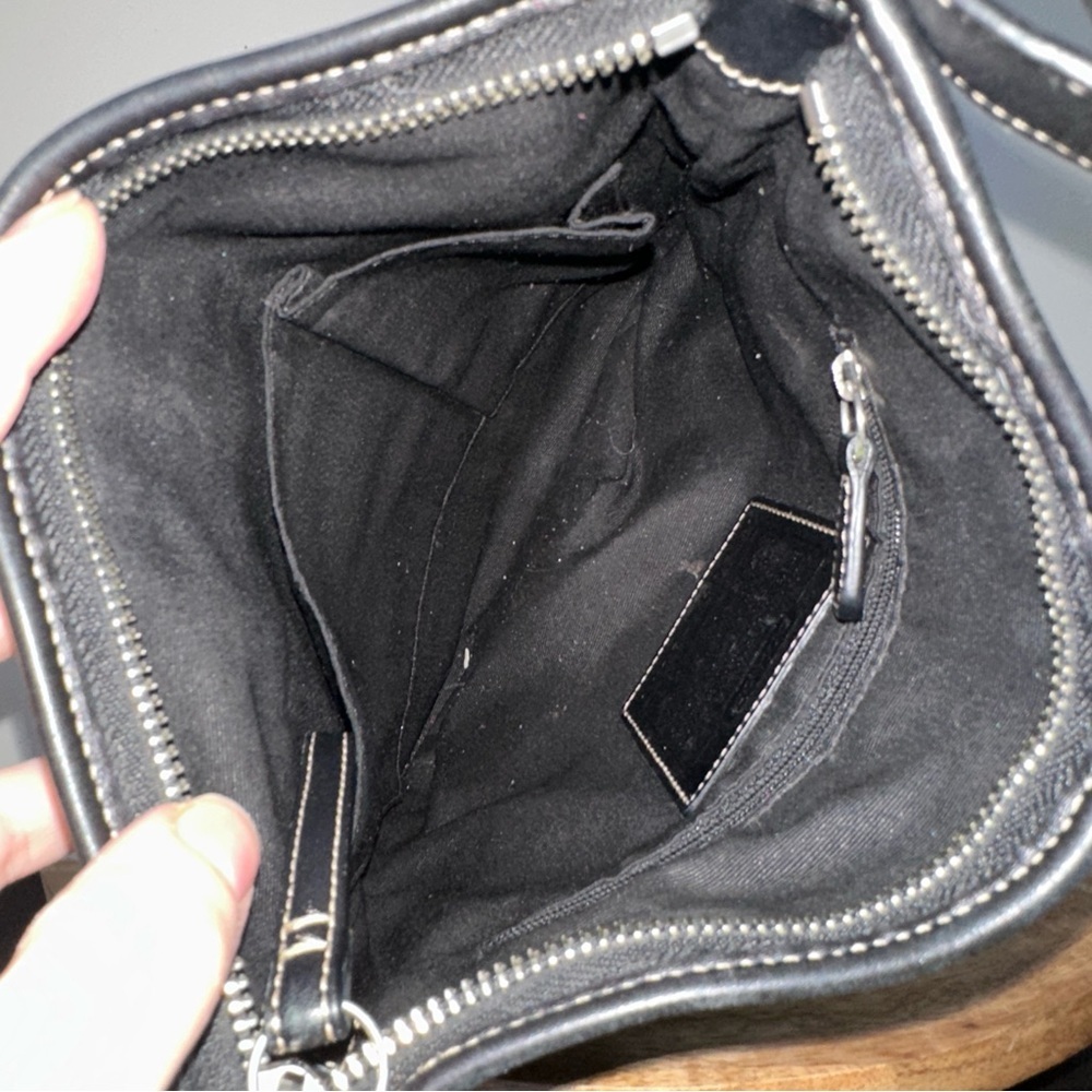 COACH Signature Restored Small duffle Purse Handbag Y2K Leather and canvas Black - Picture 10 of 11